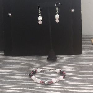 Statement bracelet with earrings